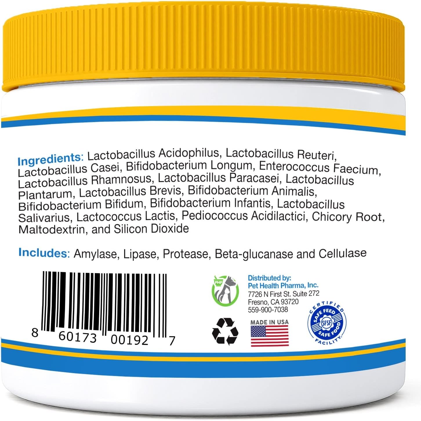 Max-Strength Pet Probiotics for Dogs and Cats - 15 Strains, 6 Billion CFU, USA Made