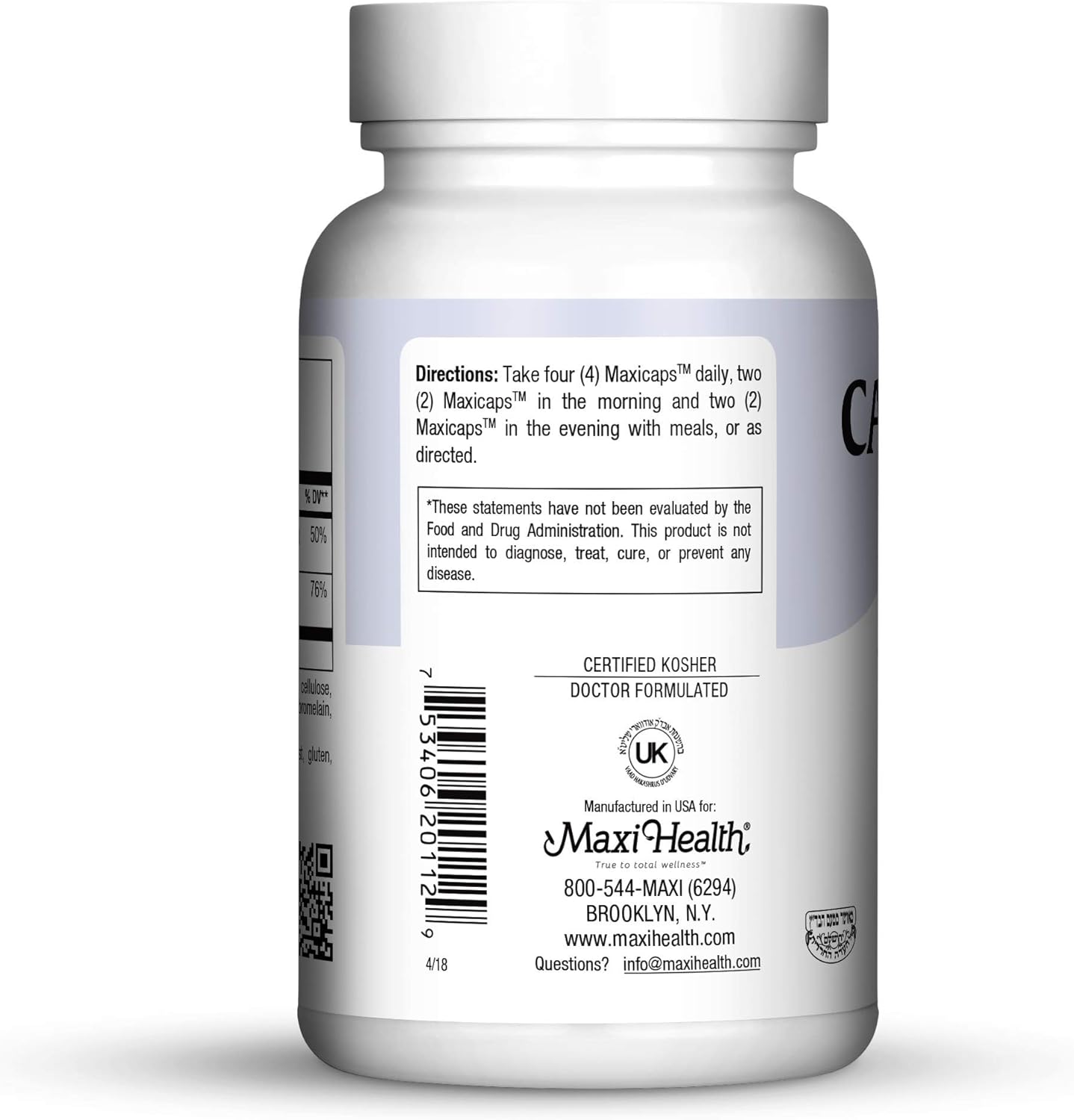 Maxi Health Cal-D-Max Capsules - Calcium Citrate with Vitamin D3 for Bone Support - 120 Count - Kosher Formula - BoostGo Australia