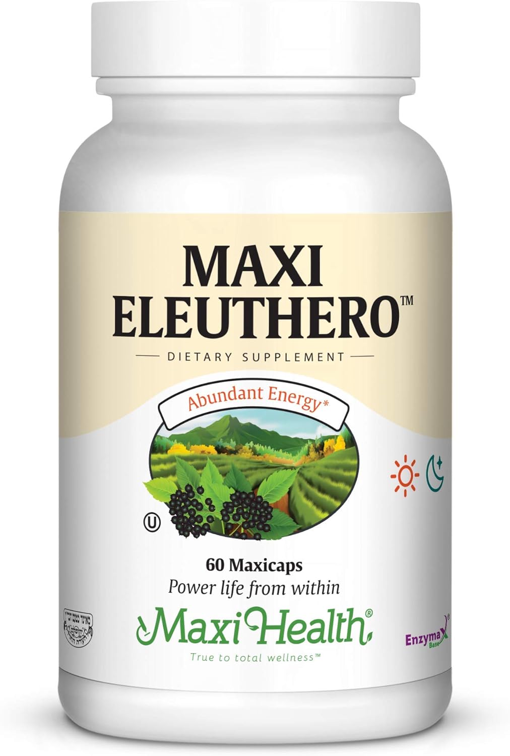 Maxi Health Eleuthero Capsules - High Eleutherosides Stress and Energy Formula - 60 Count - Kosher Formula