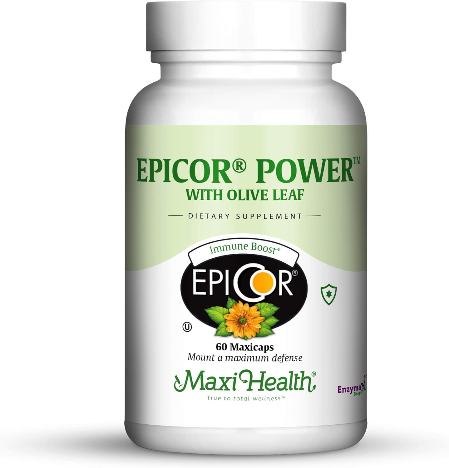Maxi Health Epicor Power: EpiCor & Olive Leaf Extract Capsules - Brewer's Yeast - 60 Vegetarian Capsules