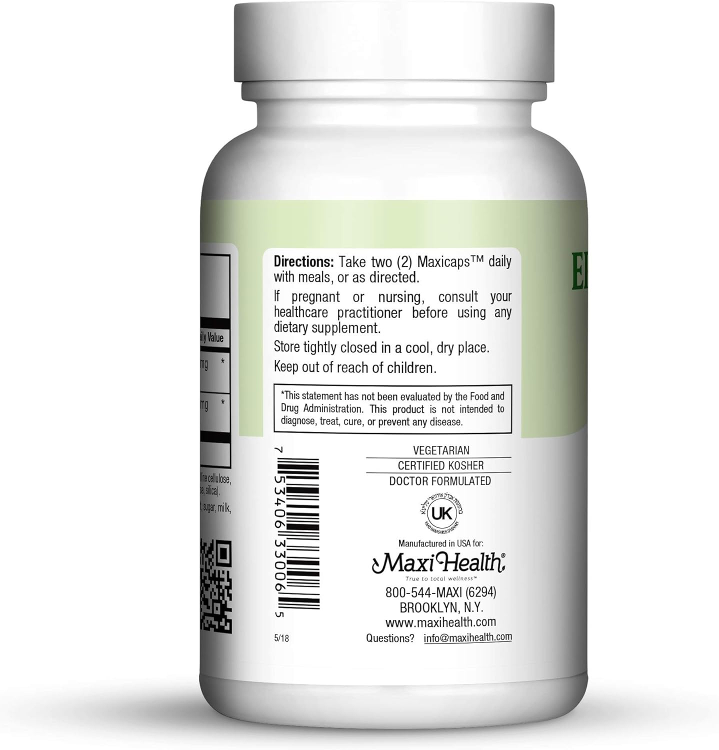 Maxi Health Epicor Power: EpiCor & Olive Leaf Extract Capsules - Brewer's Yeast - 60 Vegetarian Capsules