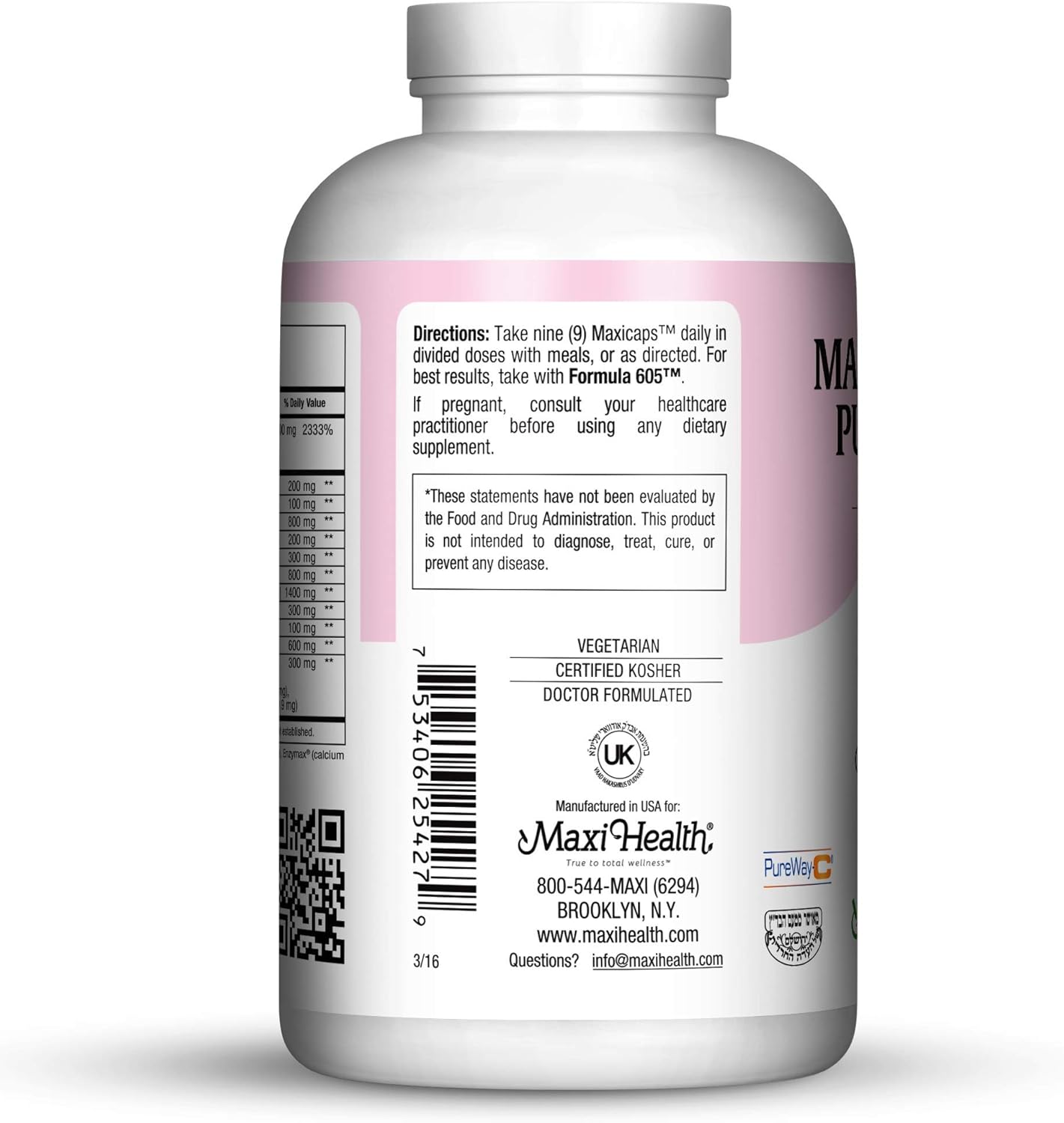 Maxi Health Lactation Support Capsules for Nursing Moms - 270 Count - Kosher Certified