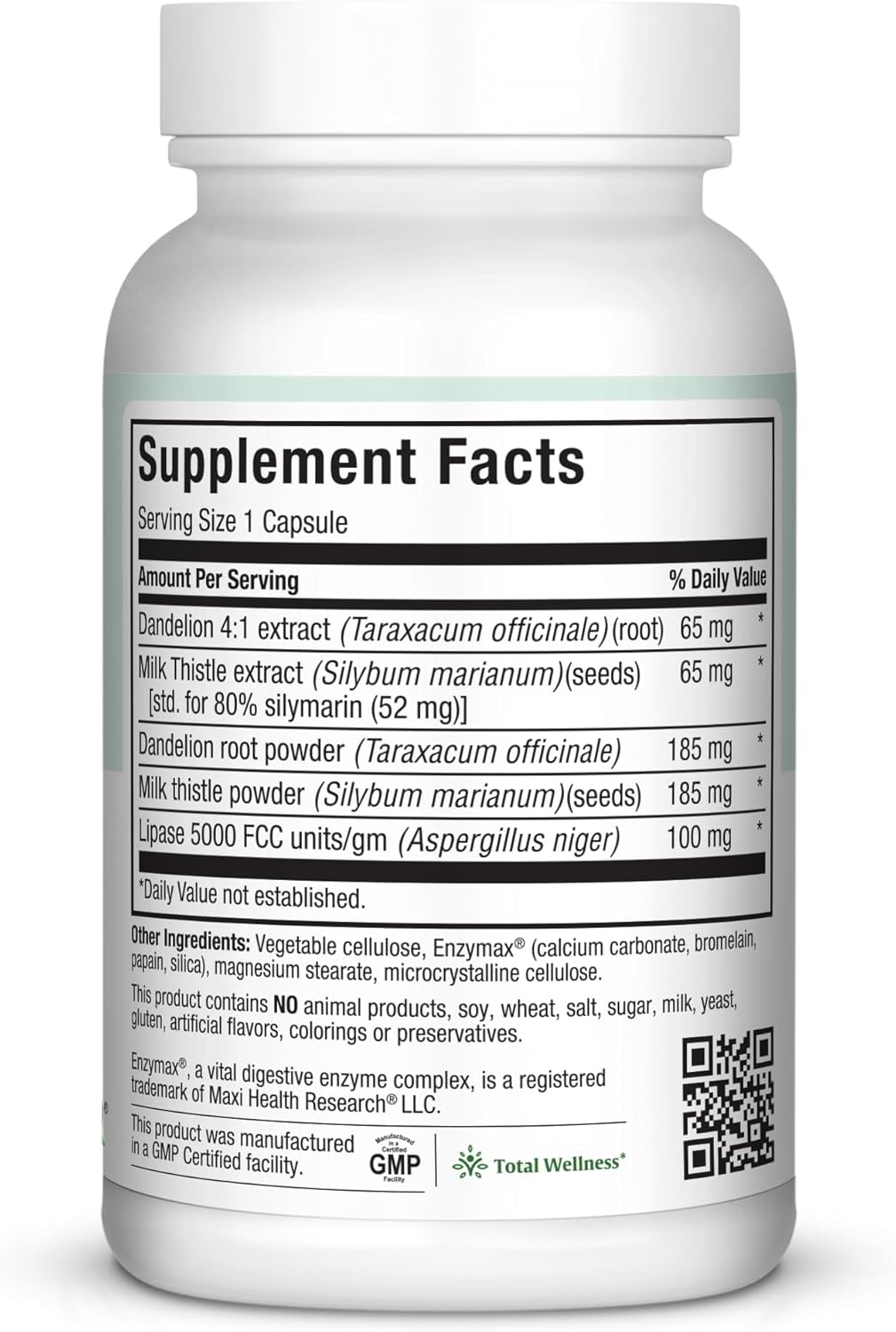 Maxi Health Livamax Liver Formula Capsules with Milk Thistle & Dandelion Root - Kosher - 60 Count