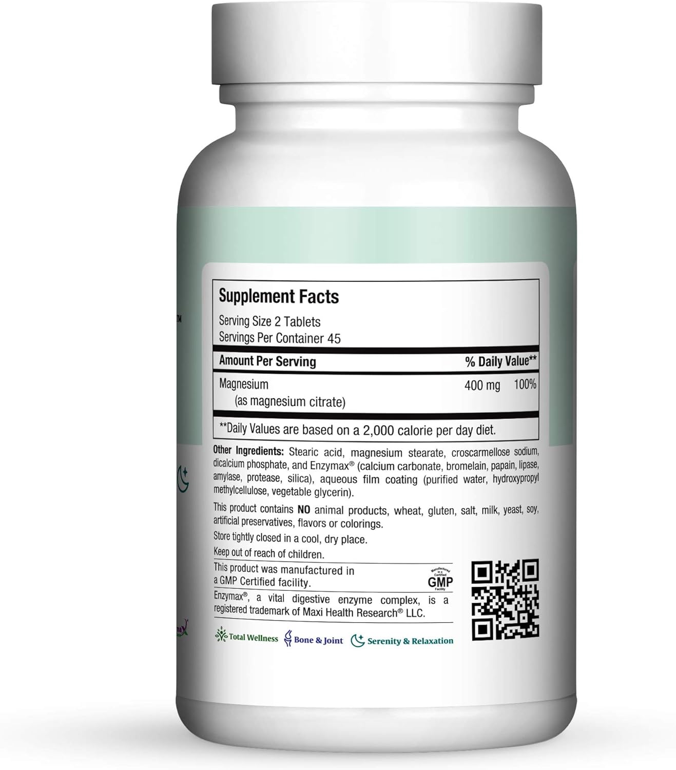 Maxi Health Magnesium Citrate Supplement - 90 Count, High-Quality Formula