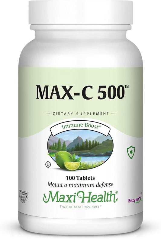 Maxi Health MAX C 500 mg - Vitamin C Tablets with Lemon Bioflavonoids Complex - 100 Count