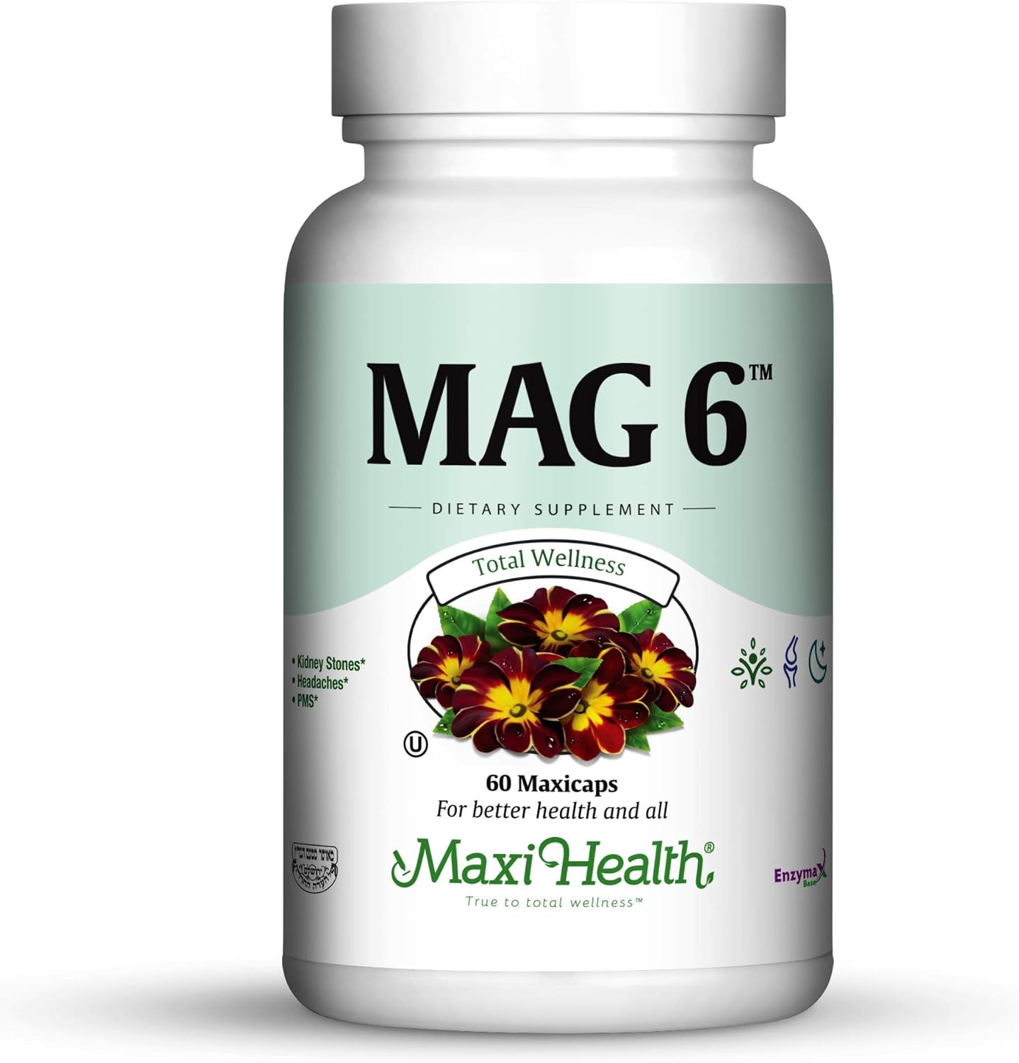 Maxi Health Maxi Mag 6 Supplement, 60 Tablets - Magnesium Citrate for Enhanced Wellness and Nutrition