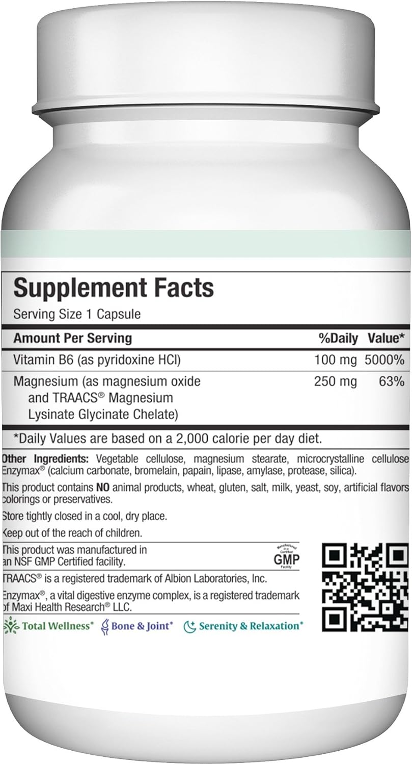 Maxi Health Maxi Mag 6 Supplement, 60 Tablets - Magnesium Citrate for Enhanced Wellness and Nutrition