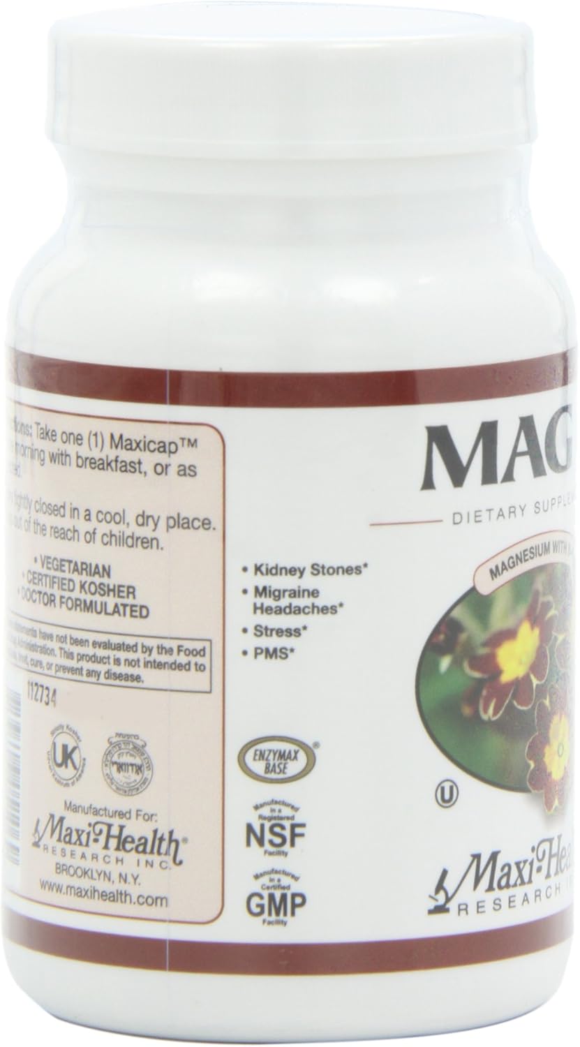 Maxi Health Maxi Mag 6 Supplement, 60 Tablets - Magnesium Citrate for Enhanced Wellness and Nutrition