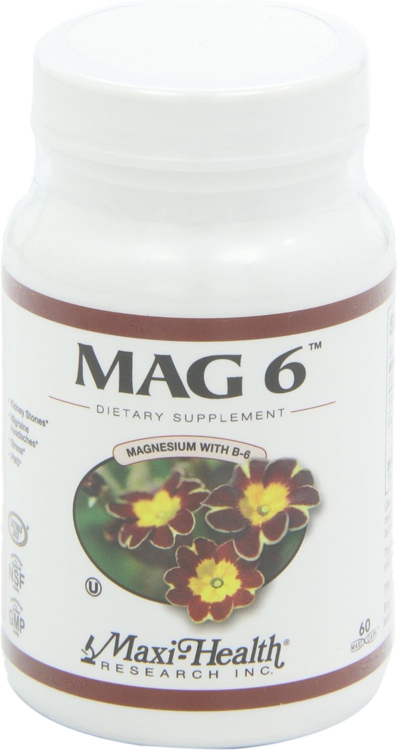 Maxi Health Maxi Mag 6 Supplement, 60 Tablets - Magnesium Citrate for Enhanced Wellness and Nutrition
