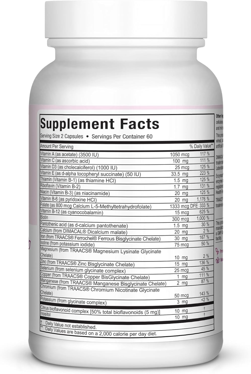 Maxi Health Maxi Small Prenatal Capsules - 120 ct with Methyl Folate for Pregnancy Support