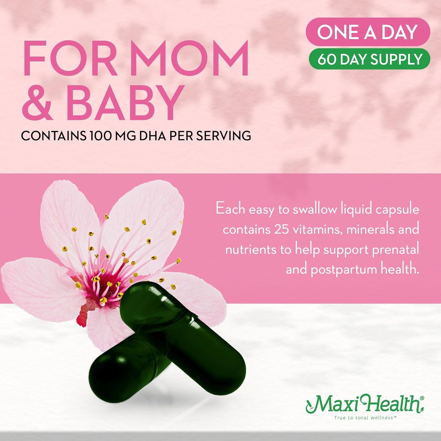 Maxi Health Methyl Prenatal DHA - Doctor Formulated Kosher Prenatal Multivitamin with 25 Nutrients, Gluten Free, 60 Liquid Capsules