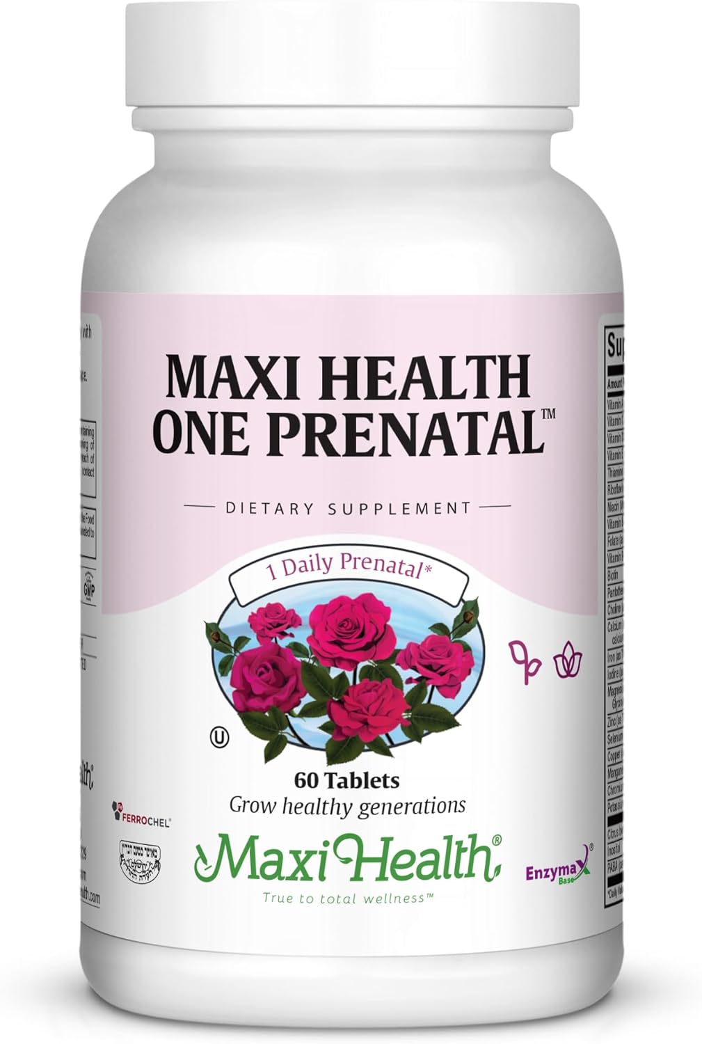 Maxi Health One Prenatal - Iron-Enriched Women's Multivitamin - Enhanced Absorption - 60 Tablets
