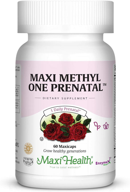 Maxi Health Prenatal Formula - One Daily with Methylated Folate & Gentle Iron - 60 Count