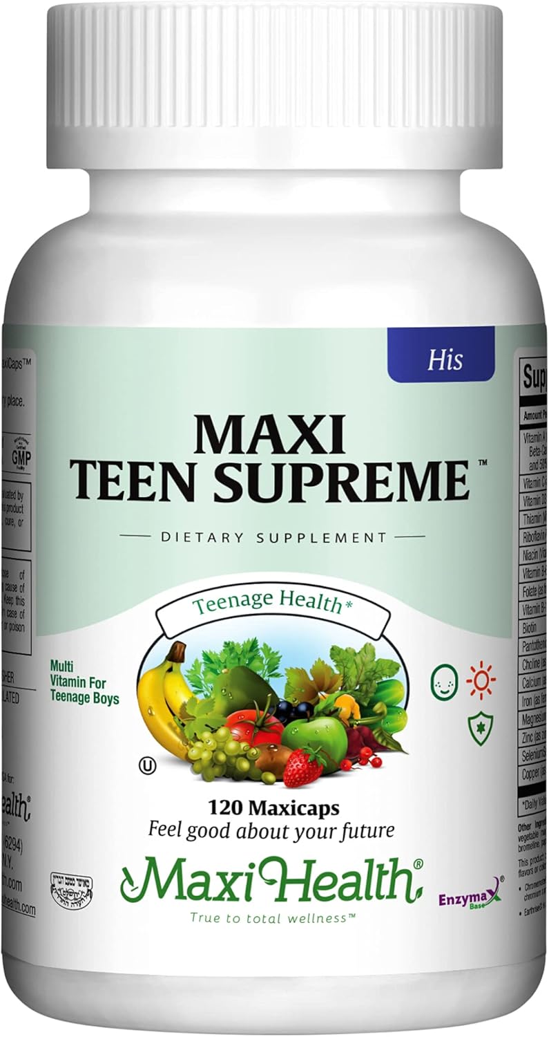 Maxi Health Teen Supreme HIS Vitamins for Boys (120) - Multivitamin for Young Men 12-17 - Daily Nutrition, Energy, Immune Support & Antioxidants - BoostGo Australia