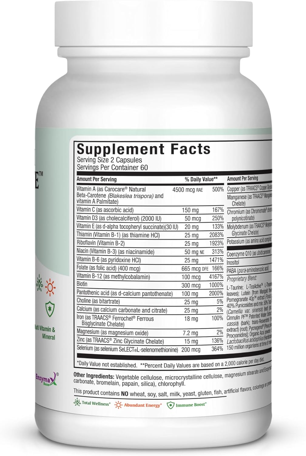 Maxi Health Two Complete Multivitamins & Minerals 120 Capsules Full Potency Kosher Formula