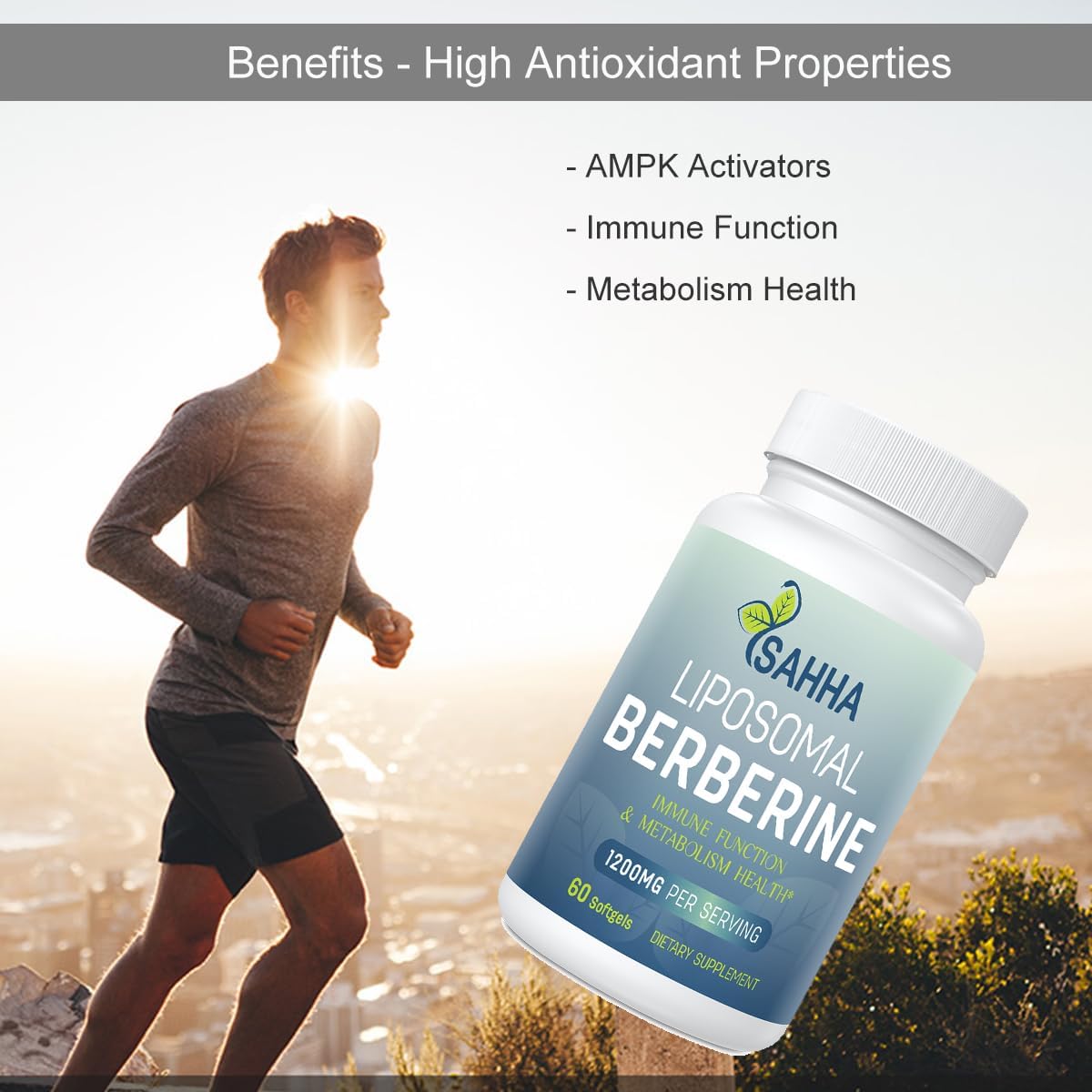 Maximized Absorption Liposomal Berberine Capsules 1500mg - Immune & Metabolism Support, AMPK Activator - 120 Softgels