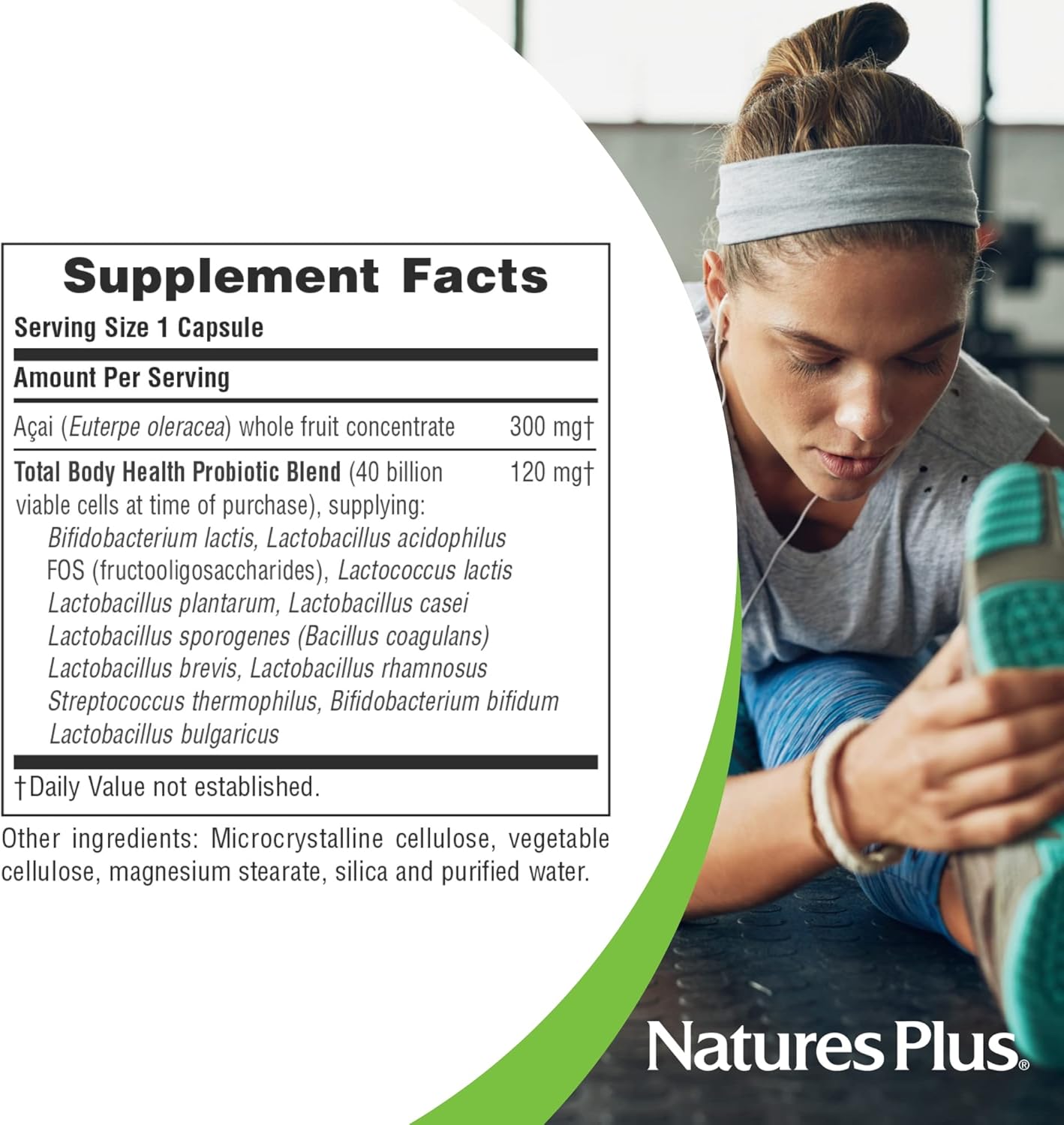 Maximum Strength Digestive Supplement with Intestinal & Colonic Probiotics - Nature's Plus Ultra Probiotics - 30 Vegetarian Capsules