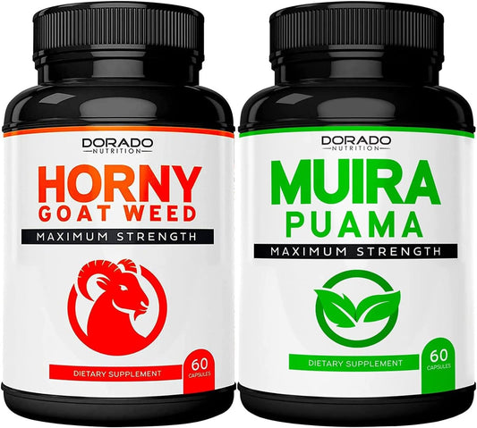 Maximum Strength Horny Goat Weed & Muira Puama Root Extract Supplement for Men and Women - 2590mg