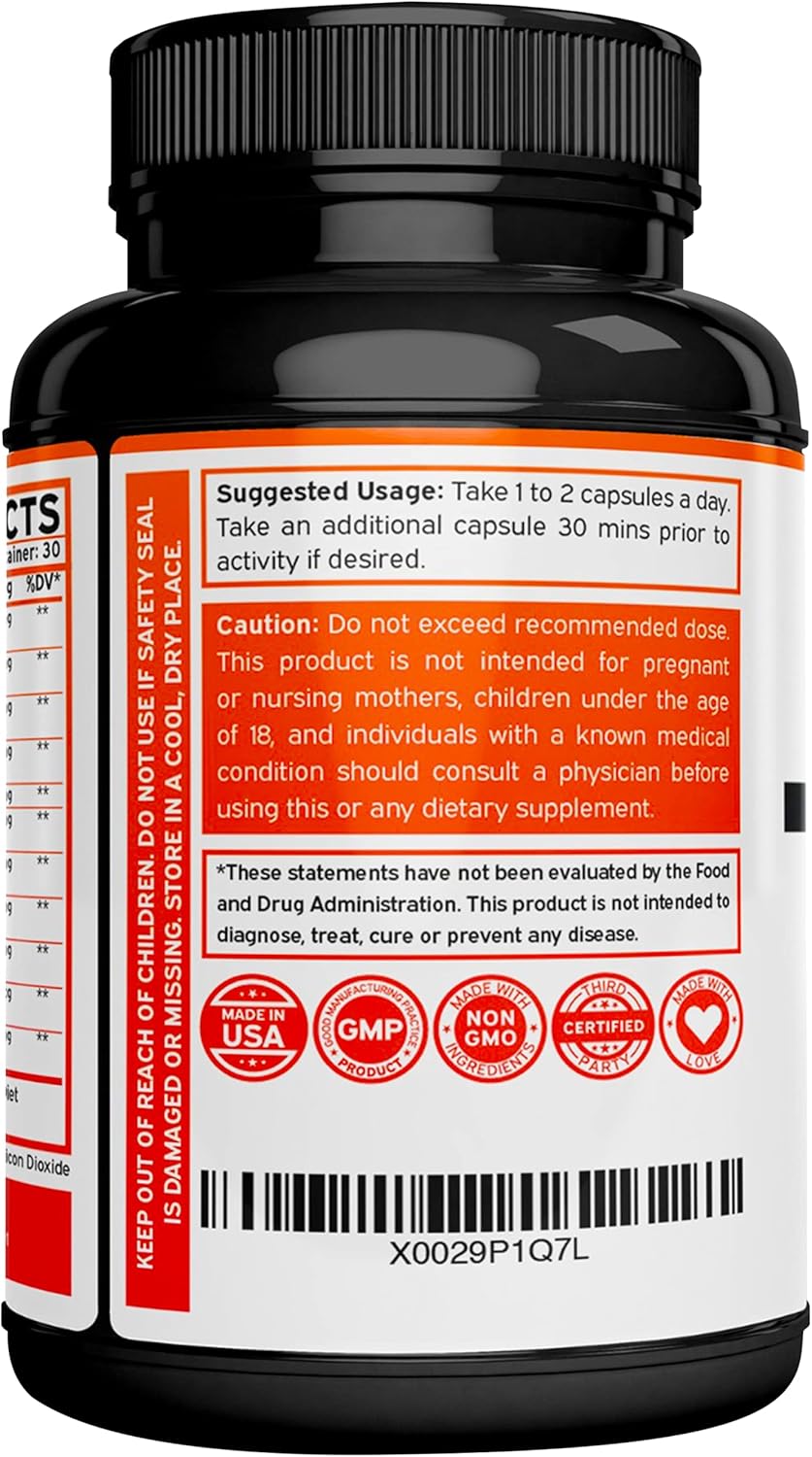 Maximum Strength Horny Goat Weed & Muira Puama Root Extract Supplement for Men and Women - 2590mg