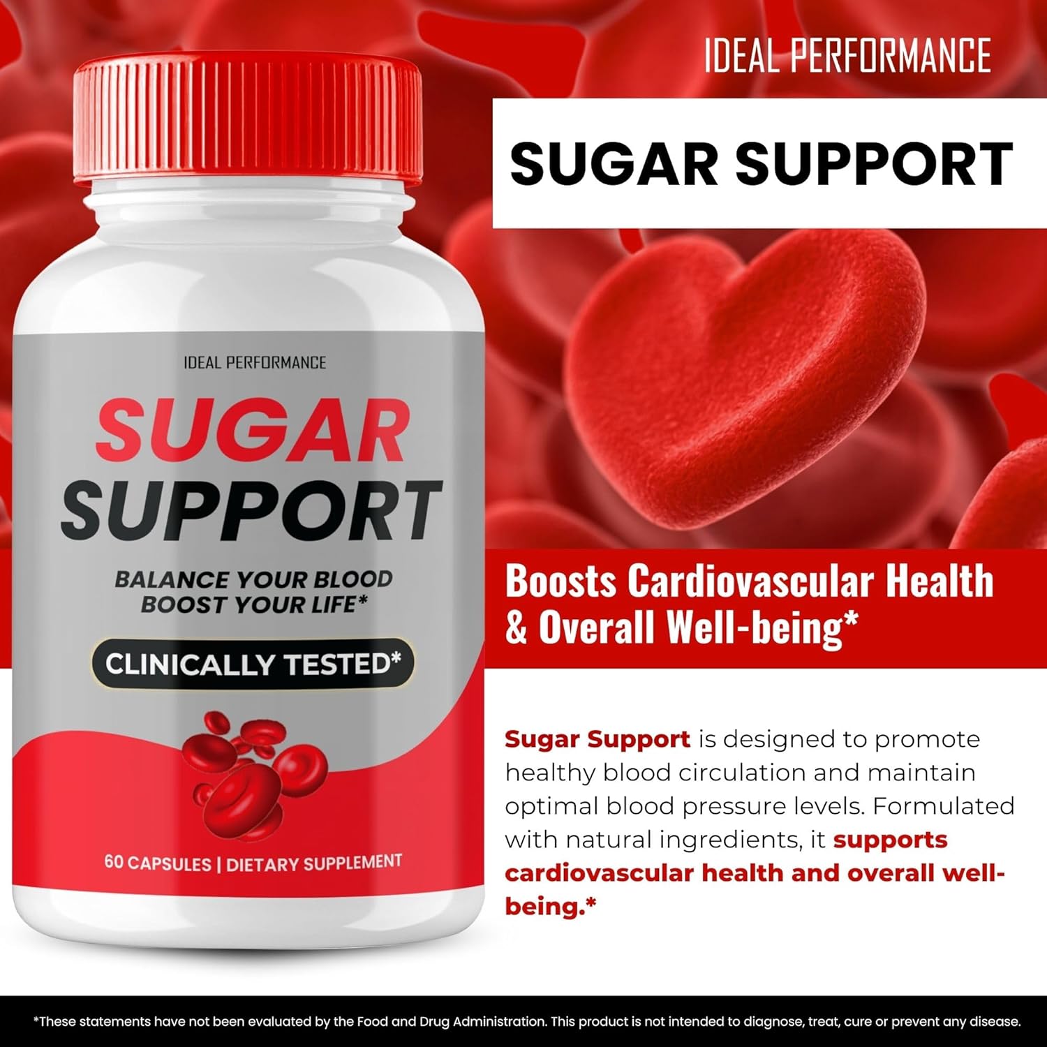 Maximum Strength Sugar Support Capsules - Advanced Formula Supplement for Sugar Health - Natural Pills (5 Pack)