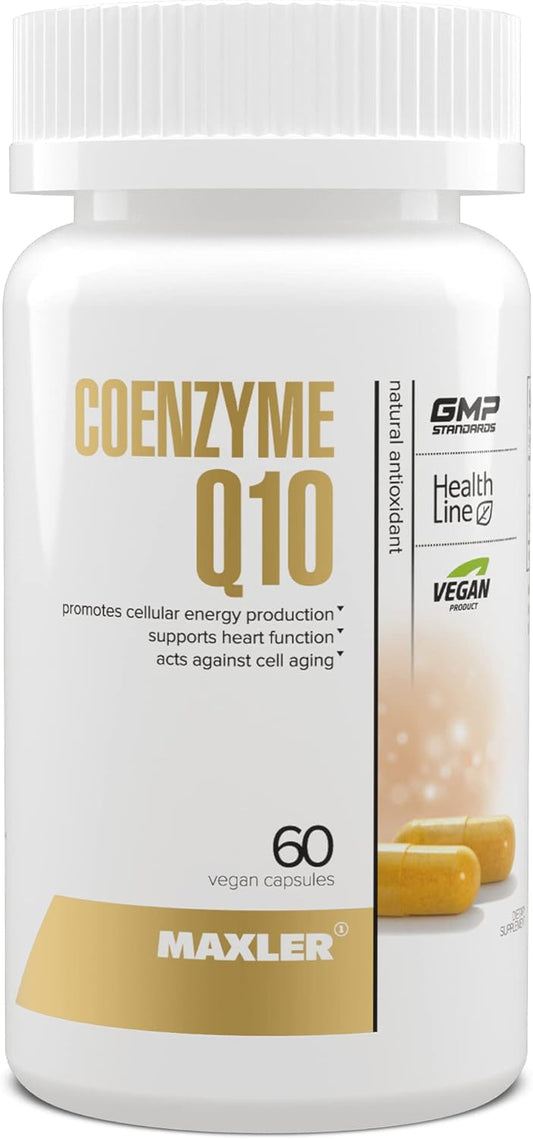 Maxler Coenzyme Q10 (Ubiquinone) Supplement - 100mg CoQ-10 per Serving - 60 Vegan Capsules for Antioxidant Support