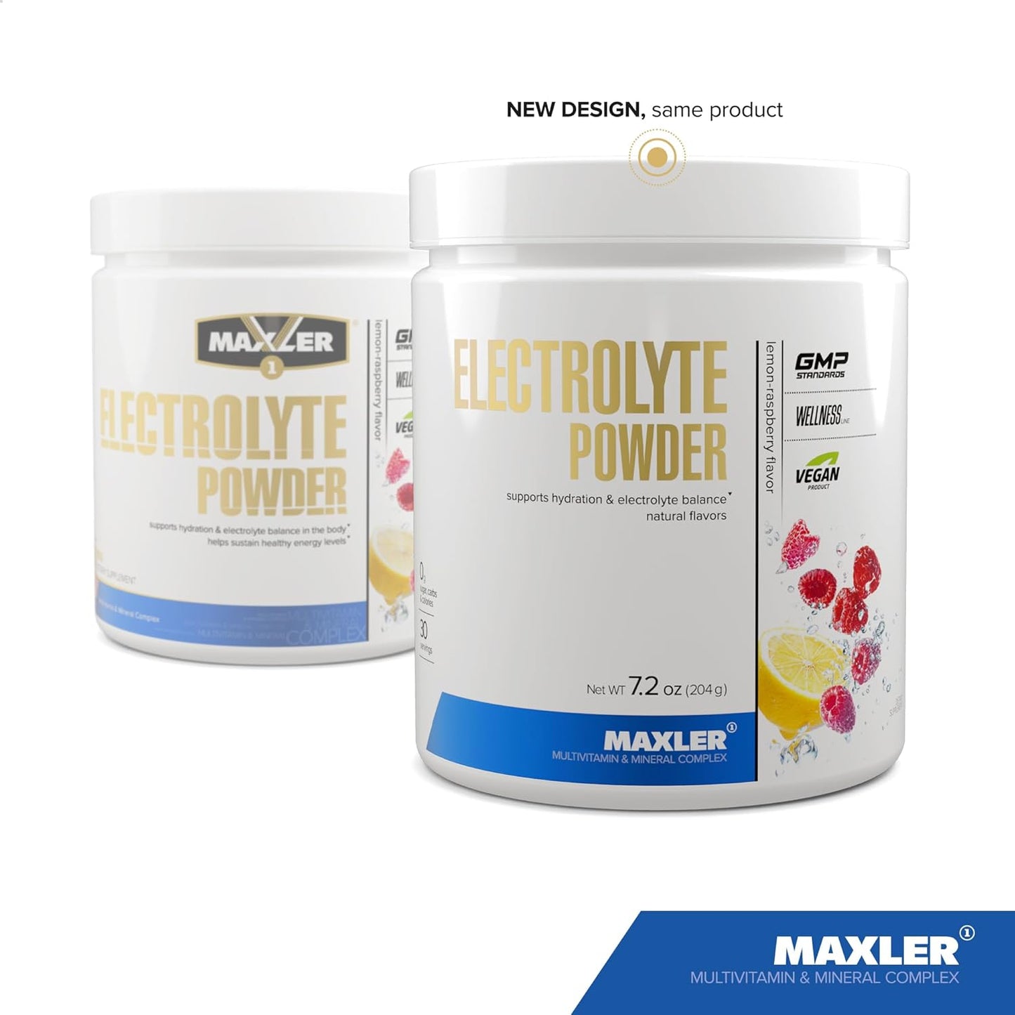 Maxler Electrolyte Powder - Keto-Friendly Hydration Drink Mix with Trace Minerals - Natural Lemon-Raspberry Flavor - 30 Servings