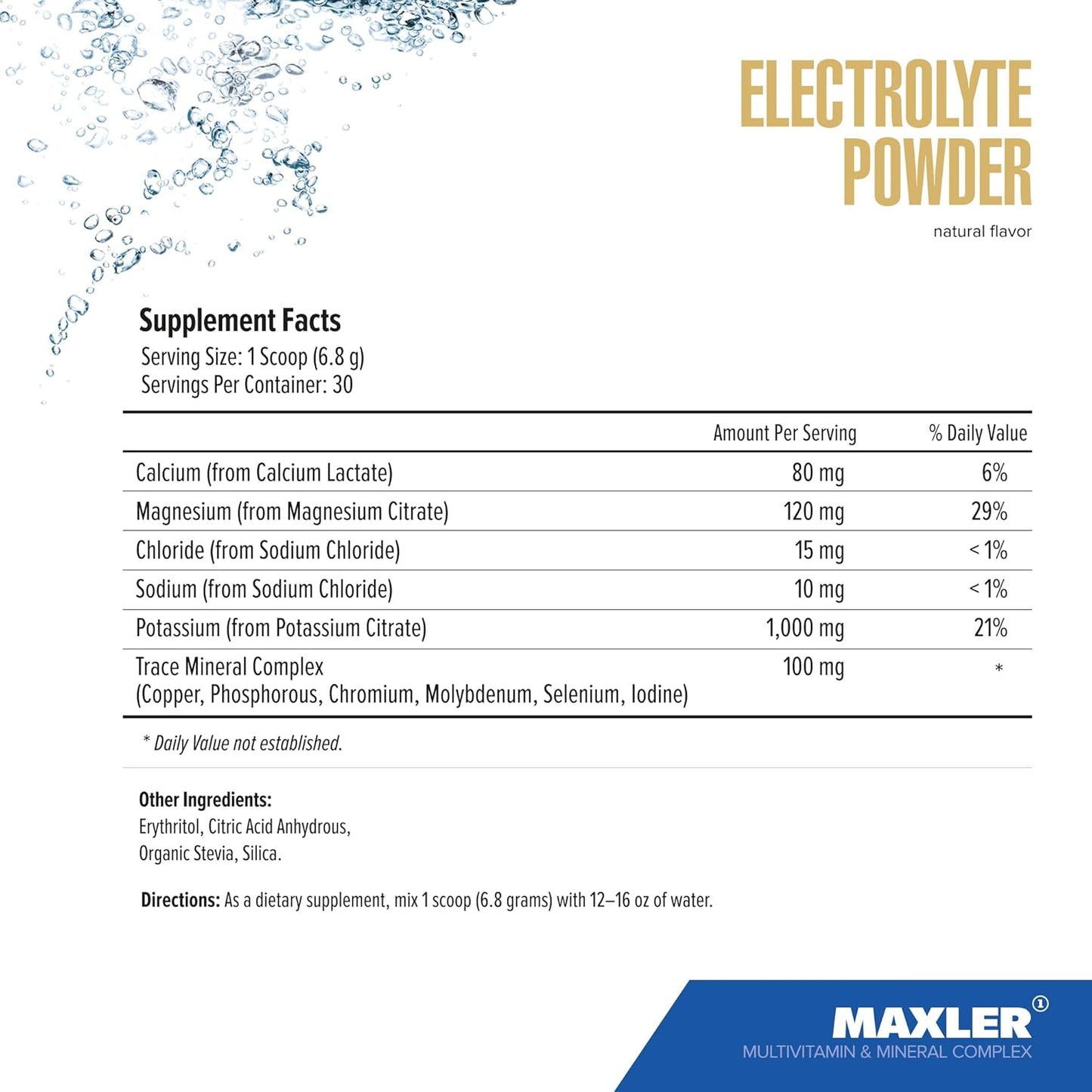 Maxler Electrolyte Powder - Keto-Friendly Hydration Drink Mix with Trace Minerals - Natural Lemon-Raspberry Flavor - 30 Servings