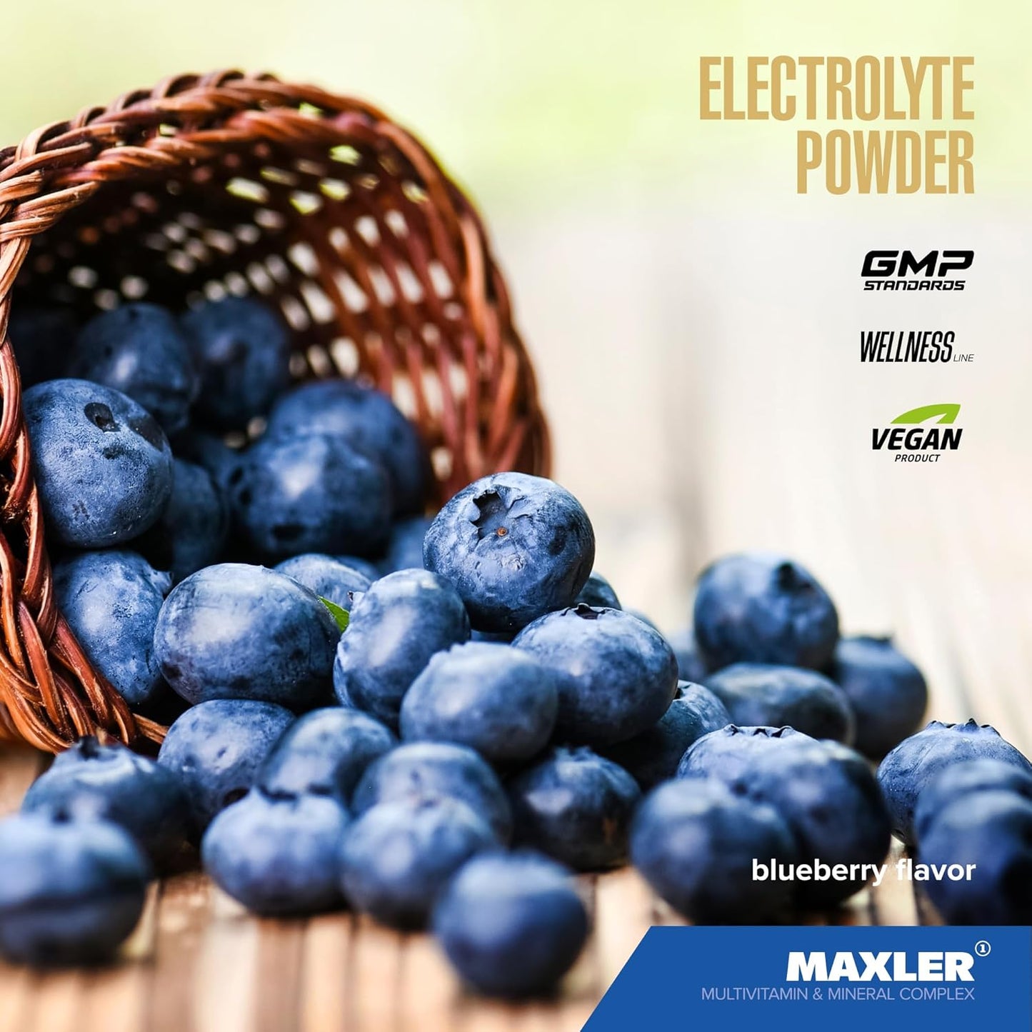 Maxler Electrolyte Powder: Hydration Drink Mix with Trace Minerals & Natural Sweeteners - 30 Servings, Blueberry Flavor