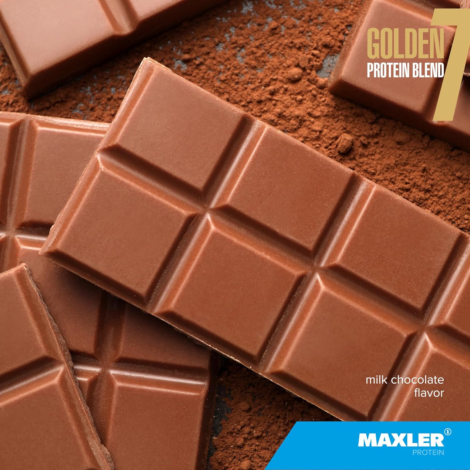 Maxler Golden 7 Protein Blend - Milk Chocolate Protein Powder for Muscle Gain and Recovery - 2 lb Size