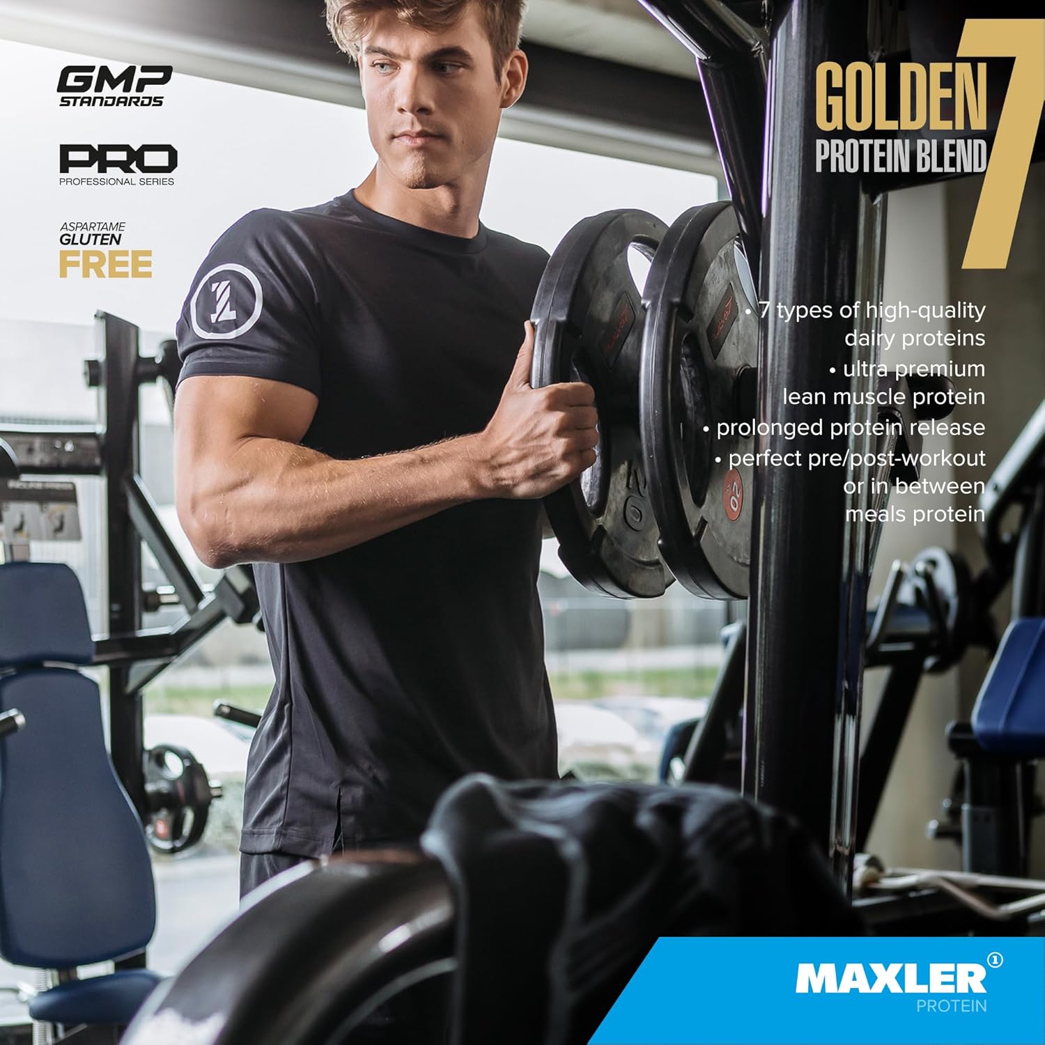 Maxler Golden 7 Protein Blend - Salted Caramel Protein Powder 2 lb - Ideal for Muscle Gain and Recovery