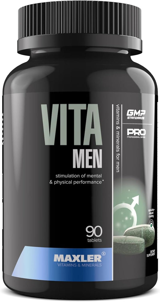 Maxler VitaMen Multivitamin for Men - High Potency Sports Performance Men's Vitamins with Amino Acids, Enzymes - 90 Tablets