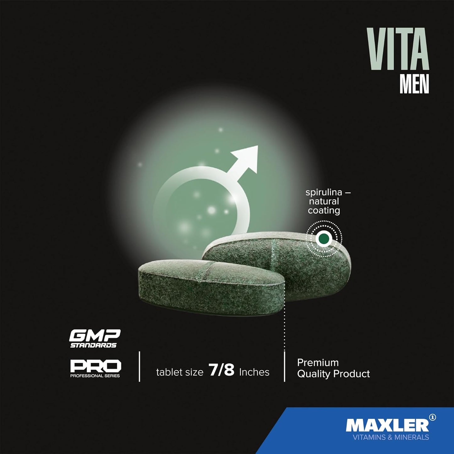 Maxler VitaMen Multivitamin for Men - High Potency Sports Performance Men's Vitamins with Amino Acids, Enzymes - 90 Tablets