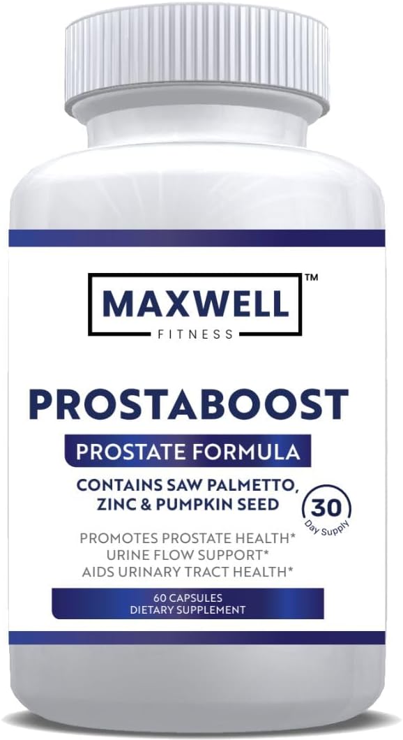 MAXWELL FITNESS PureProsta Boost Prostate Support Supplement - 60 Capsules for Prostate & Urinary Health with Saw Palmetto, Zinc, Pumpkin Seed Herbal Blend