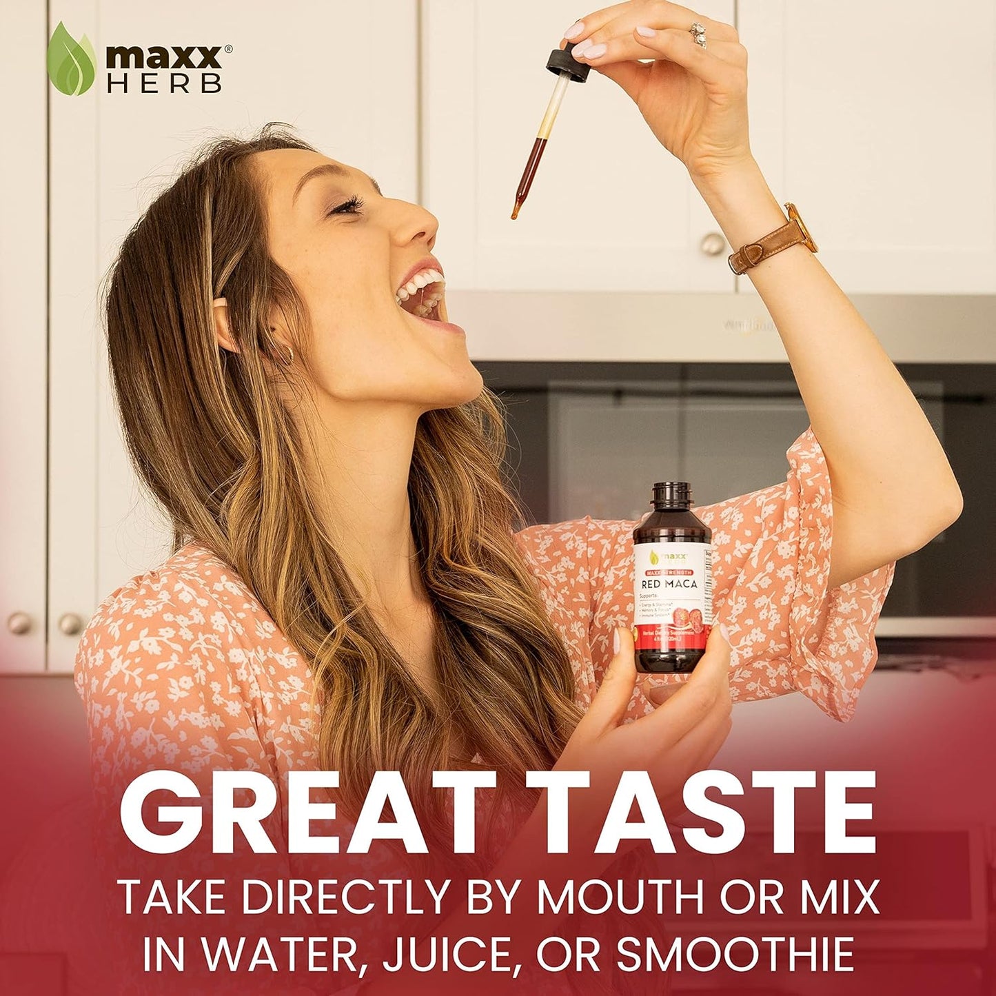 Maxx Herb Red Maca Root Extract Liquid Drops - High Potency for Stamina, Memory, and Focus - 4 Oz Bottle (60 Servings)