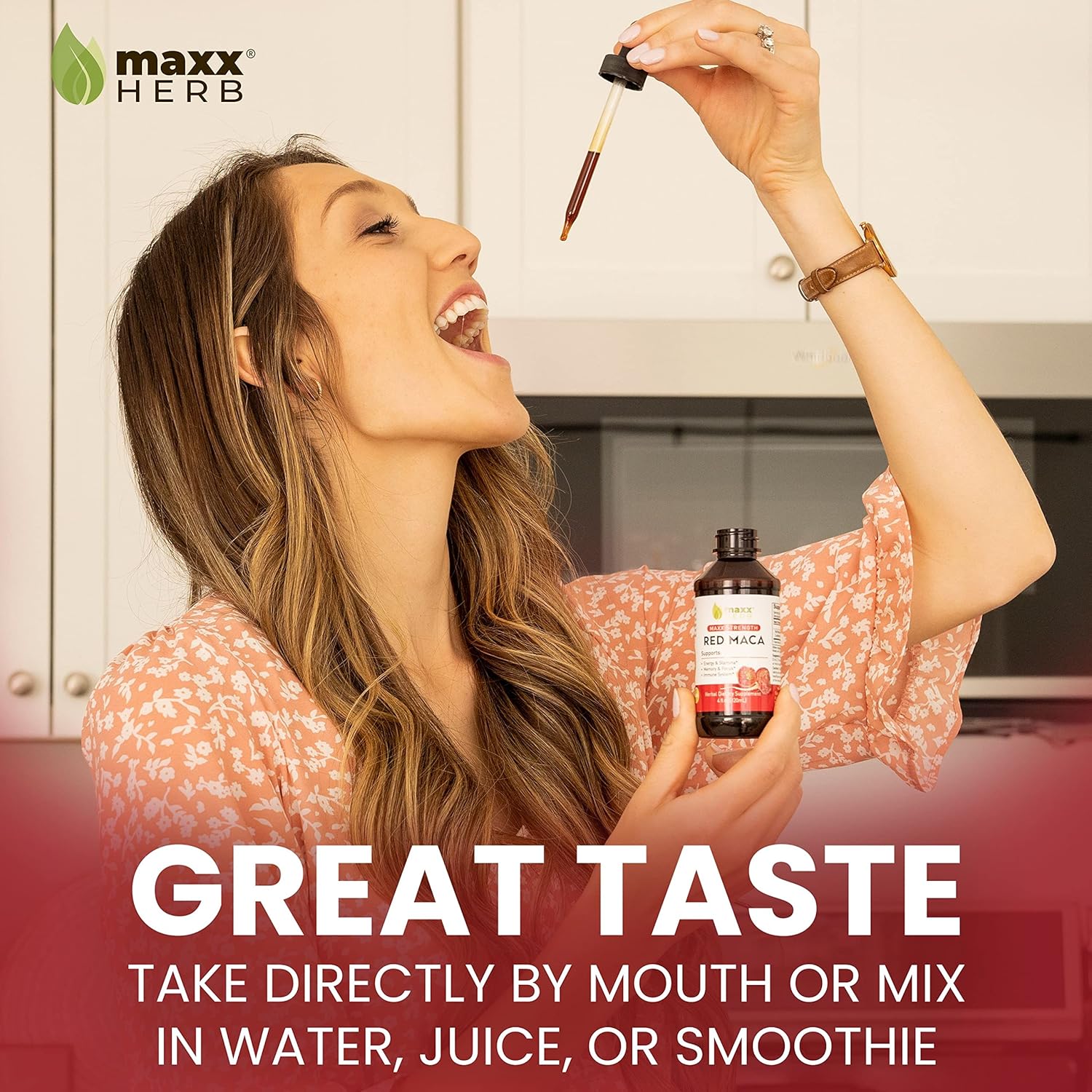 Maxx Herb Red Maca Root Extract Liquid Drops - High Potency for Stamina, Memory, and Focus - 4 Oz Bottle (60 Servings)
