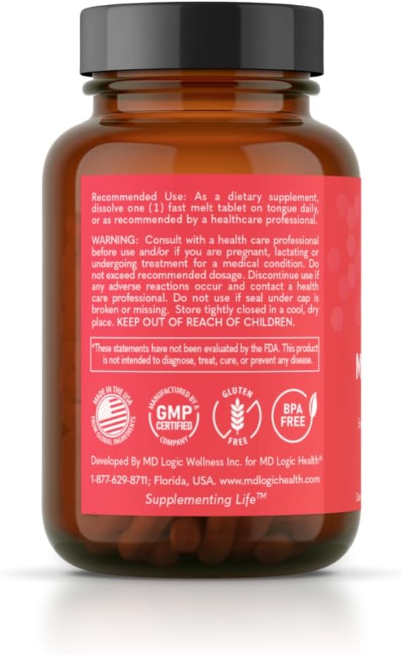 MD Logic Health Methyl-B12 5000 Fast Melt Tablets for Energy - Vegan - New York Made