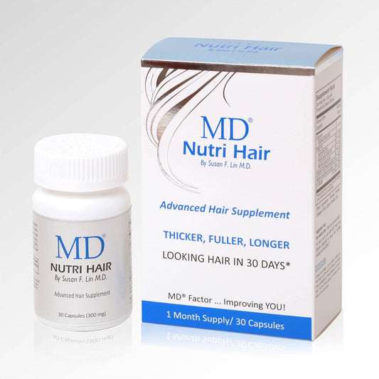 MD Nutri Biotin Hair Growth Supplement - 30 Capsules for Hair Loss, Shedding & Thinning - Promotes Longer, Thicker Hair - Reduce Breakage & Improve Hair Health
