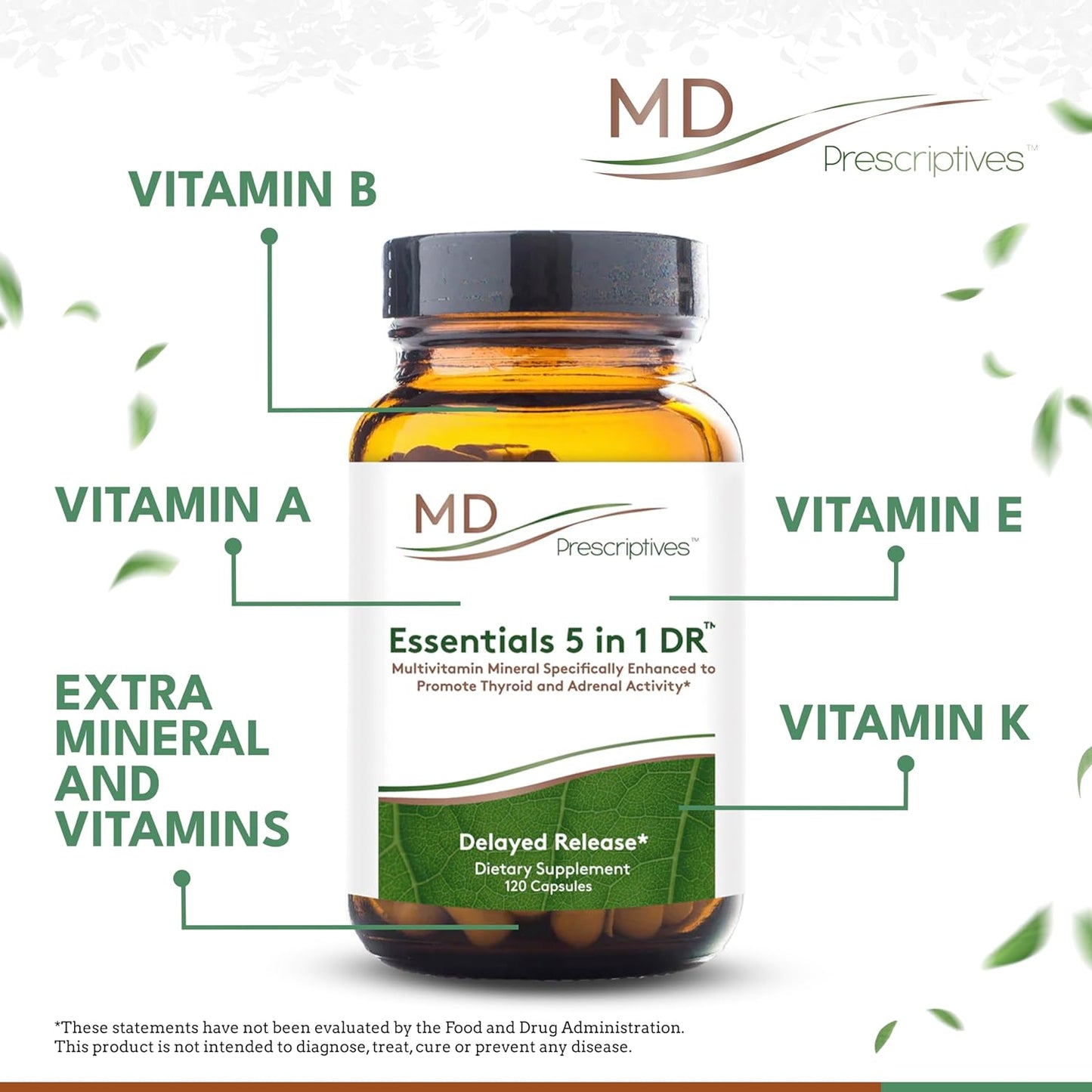 MD Prescriptives Essential Multi (Delayed Release) - 120 Capsules - Multivitamin Mineral Complex Supplement for Hormone Support