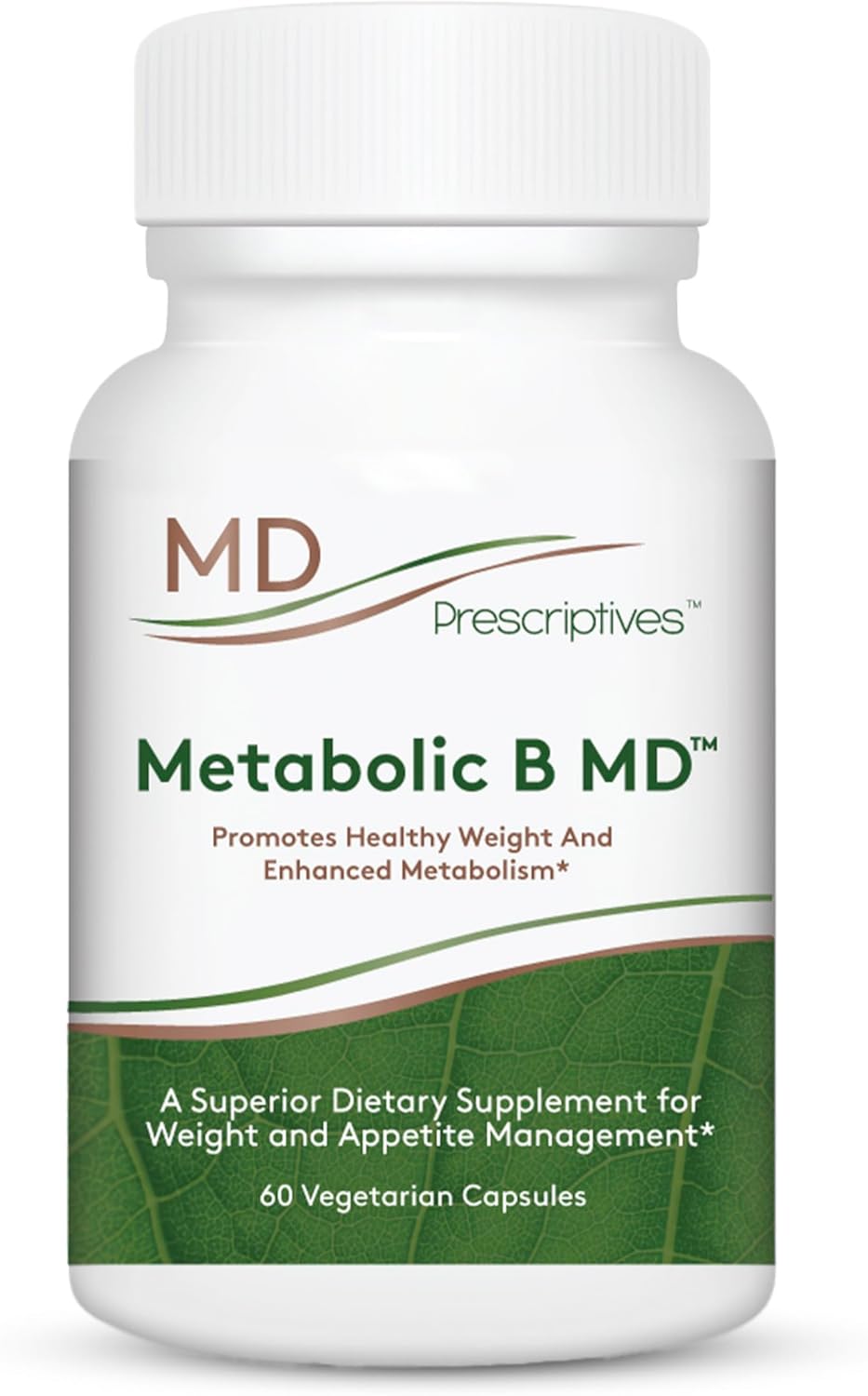 MD Prescriptives Metabolic B MD Dietary Supplement Capsules - Thermogenesis & Metabolism Support - 60 Vegetarian Caps - Mango Seed, Brown Seaweed, Green Tea & Coffee Bean Extracts