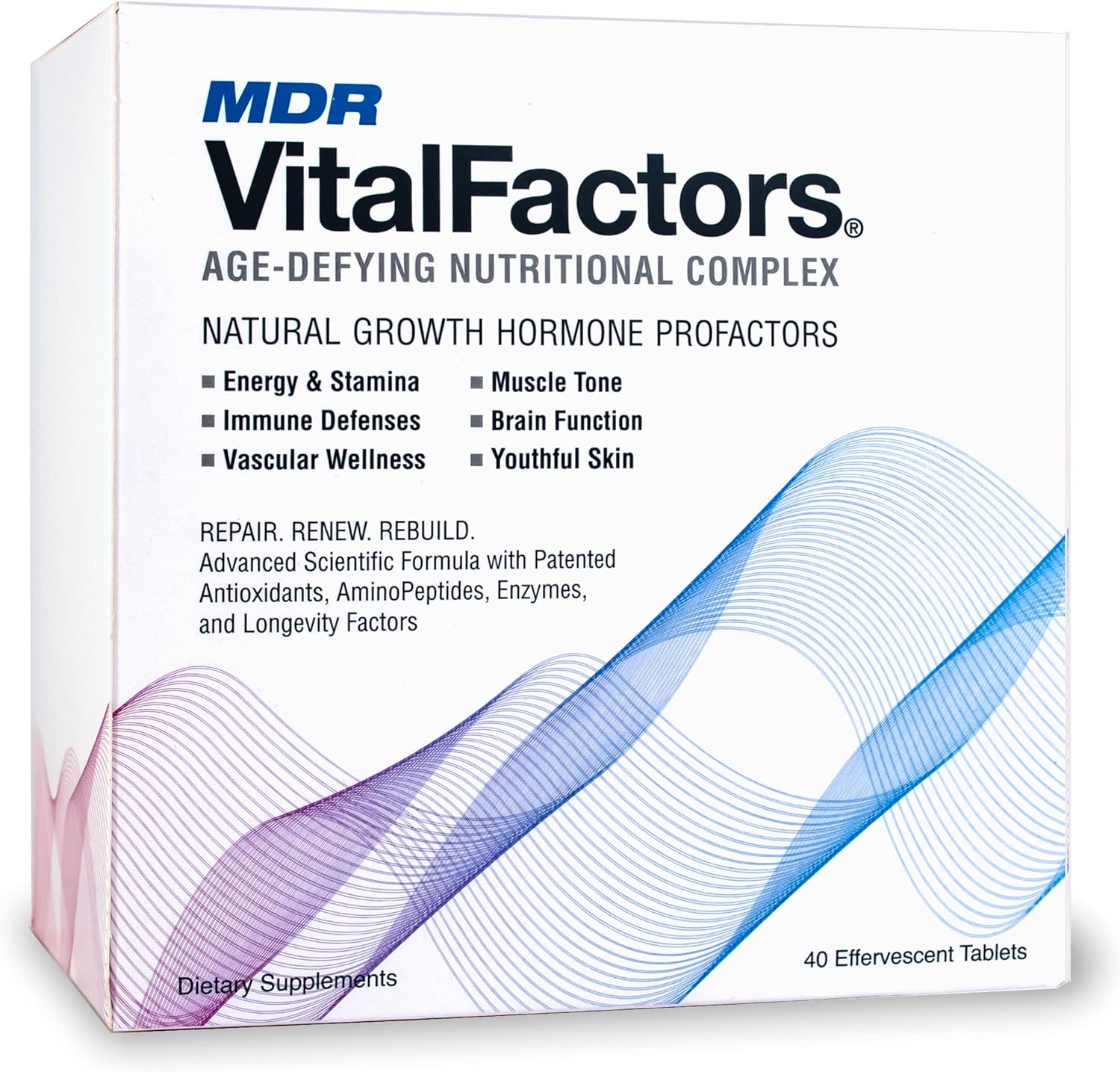 MDR VitalFactors Age-Defying Nutritional Complex - Boost Energy, Vitality, Immune Support - 40 Effervescent Tablets