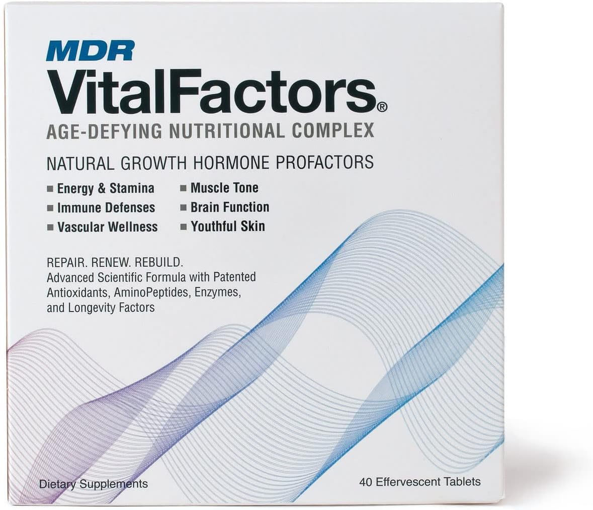 MDR VitalFactors Age-Defying Nutritional Complex - Boost Energy, Vitality, Immune Support - 40 Effervescent Tablets