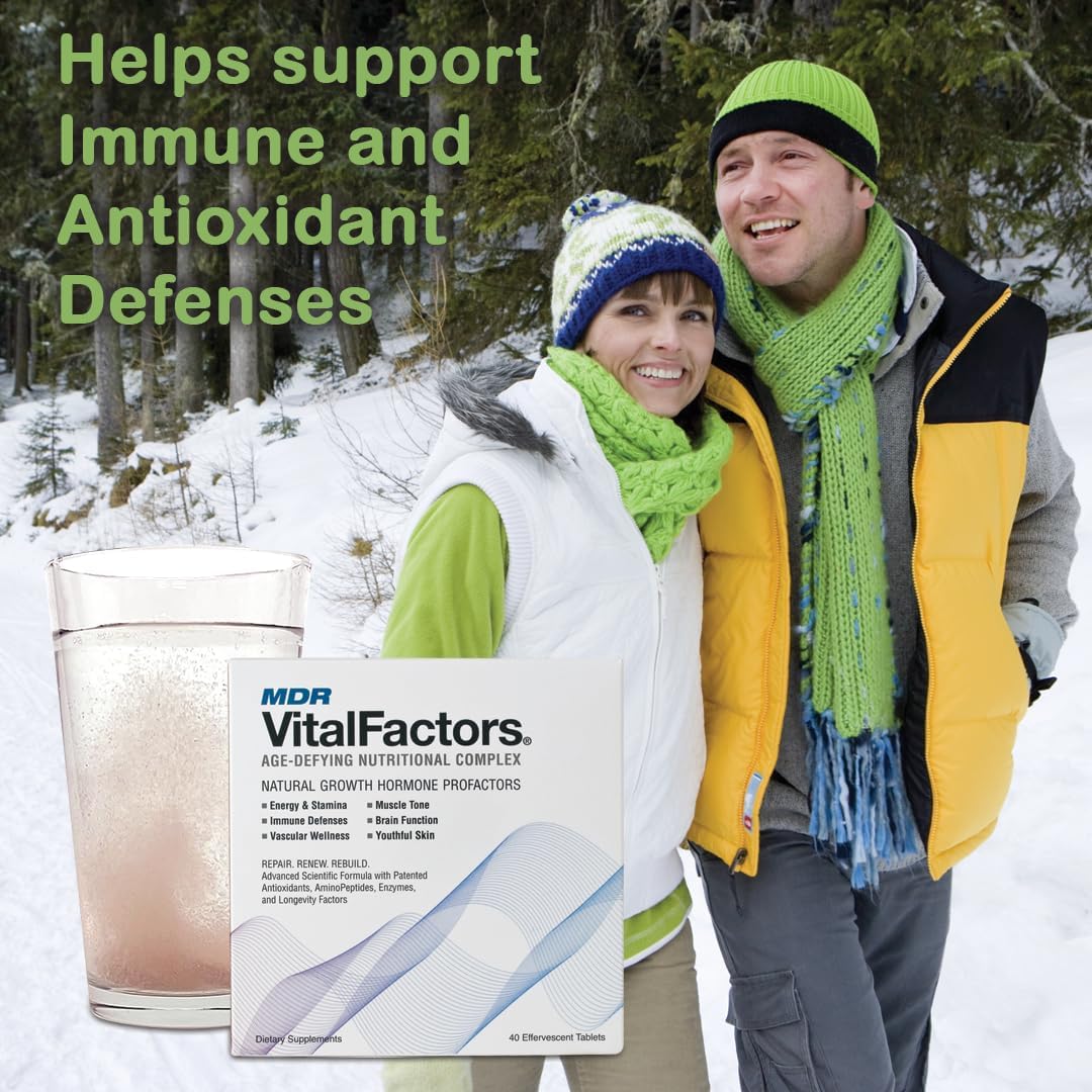 MDR VitalFactors Age-Defying Nutritional Complex - Boost Energy, Vitality, Immune Support - 40 Effervescent Tablets