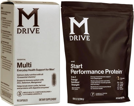 Mdrive Men's Daily Multivitamin & Protein Shake Powder - 9-in-1 Complete Nutrition Boost