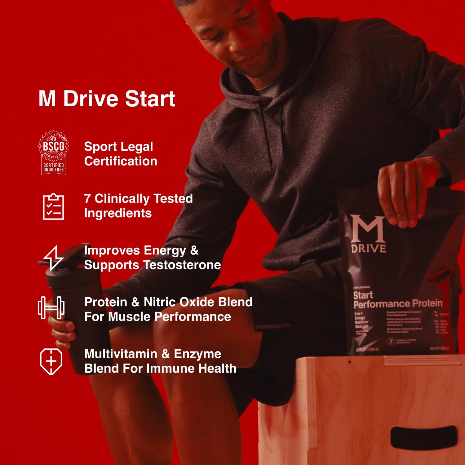 Mdrive Men's Daily Multivitamin & Protein Shake Powder - 9-in-1 Complete Nutrition Boost