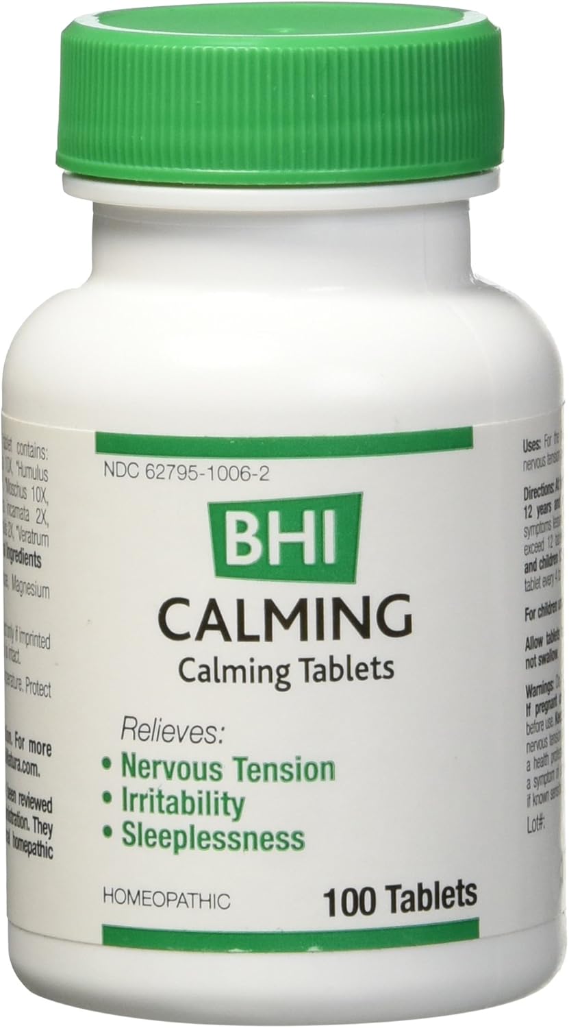 MediNatura BHI Calming Tablets - Natural Stress Relief Supplement, 100 Count