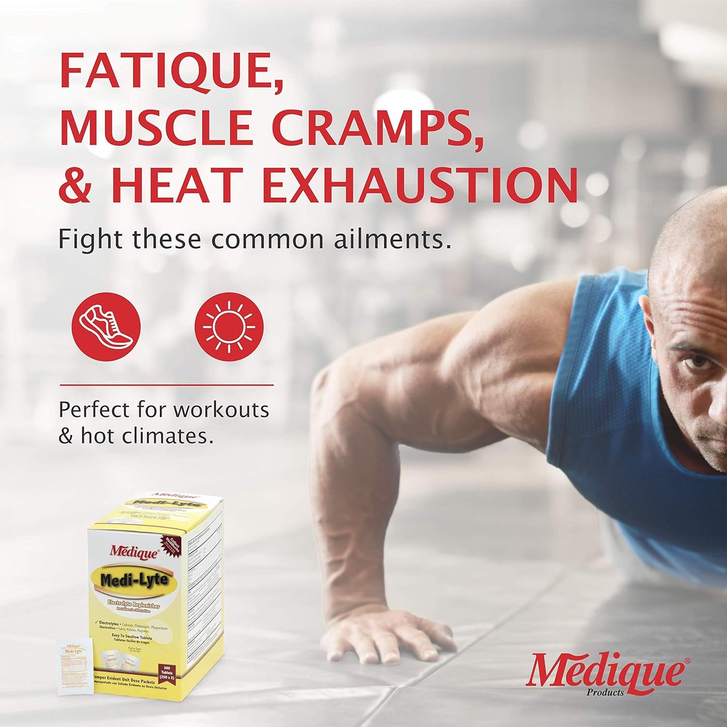Medique Medi-Lyte Electrolyte Replenisher Tablets - Fast Relief from Heat, Stress, Fatigue, Muscle Cramping - 500 Tablets