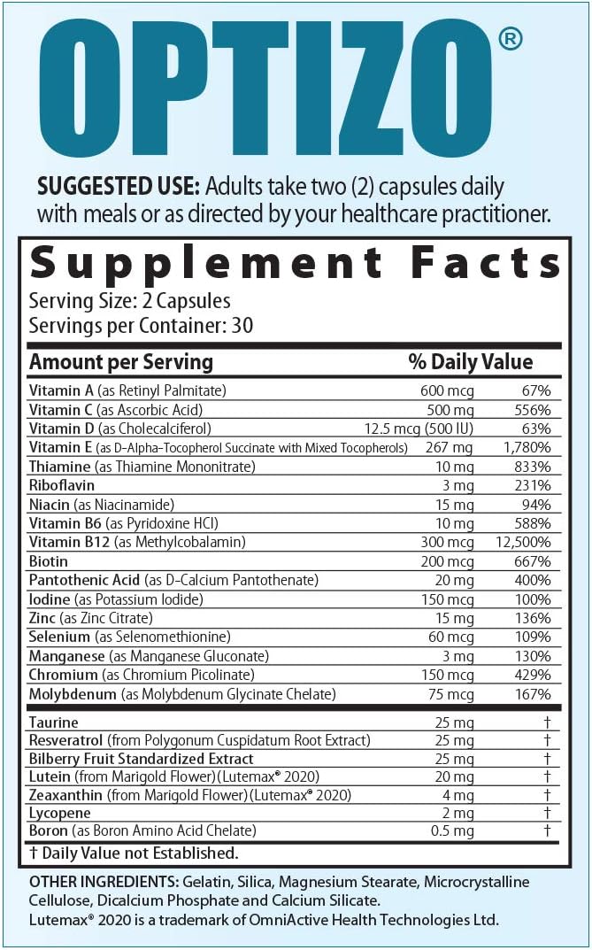 Medix Select OPTIZO Advanced Eye and Vision Support Formula - 1 Bottle