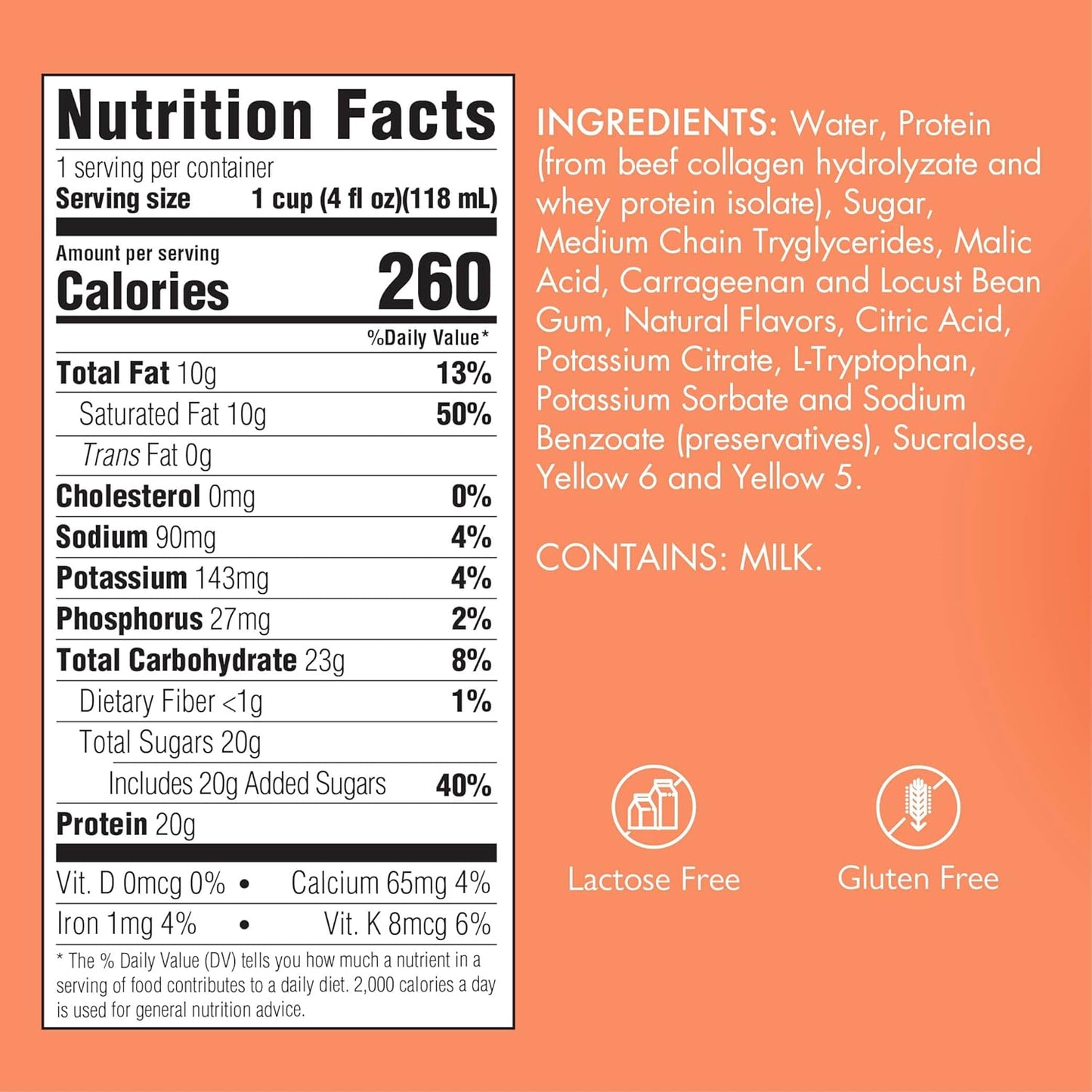 Medtrition Gelatein MCT Peach Mango Protein Snack for Swallowing Difficulties & Fluid-Restricted Diets - Pack of 12