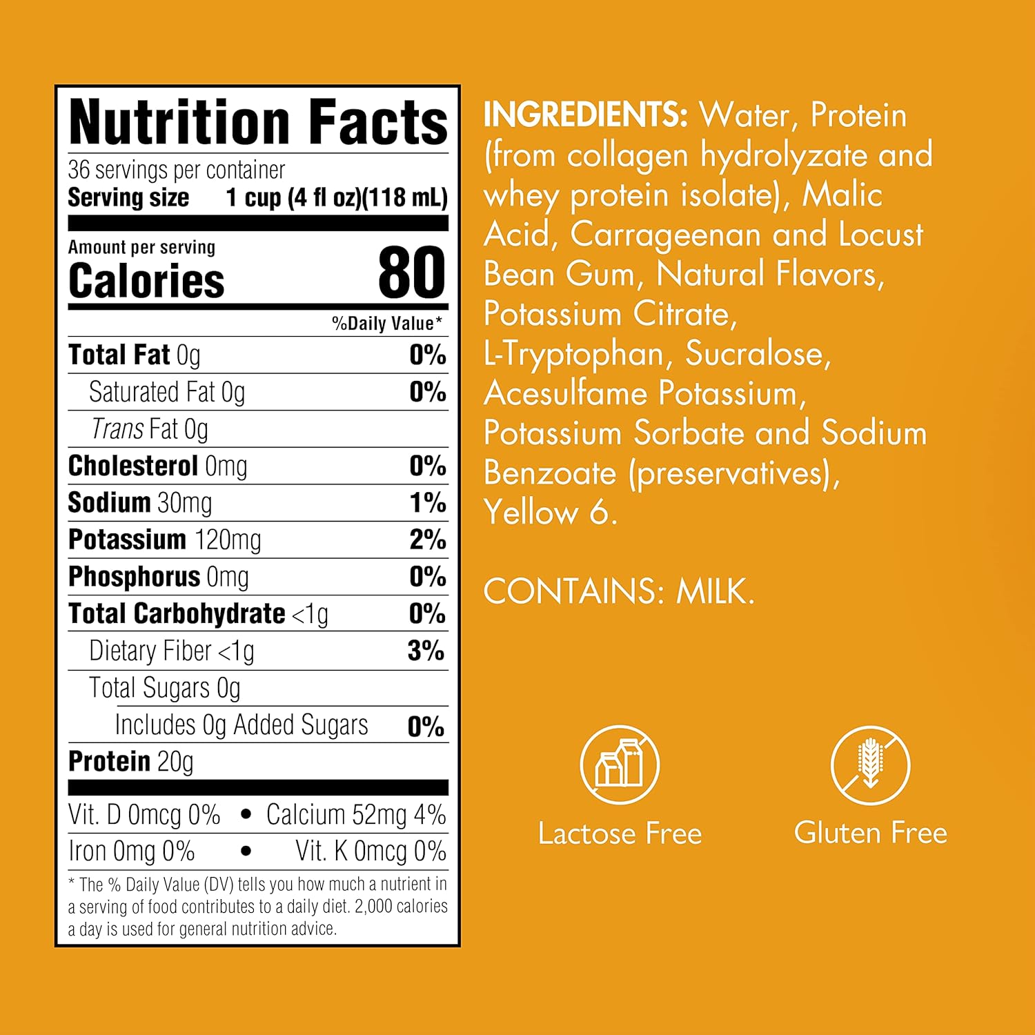 Medtrition Gelatein Orange: Sugar-Free Protein Gel Snack for Liquid Diets, Swallowing Issues, Bariatric, Dialysis, Oncology - 20g Protein (12 Pack)