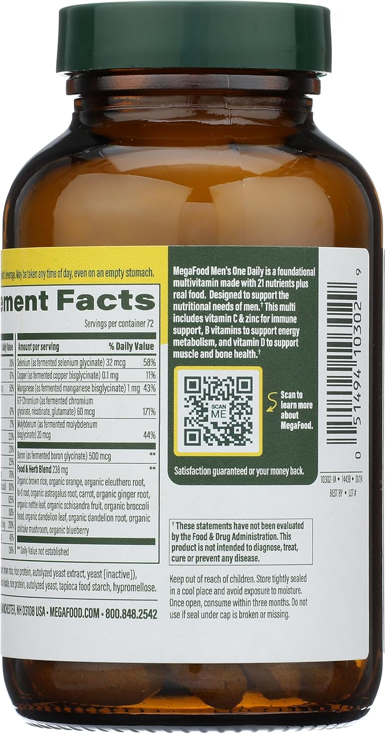 MEGAFOOD Men's One Daily Multivitamin - 72 Tablets
